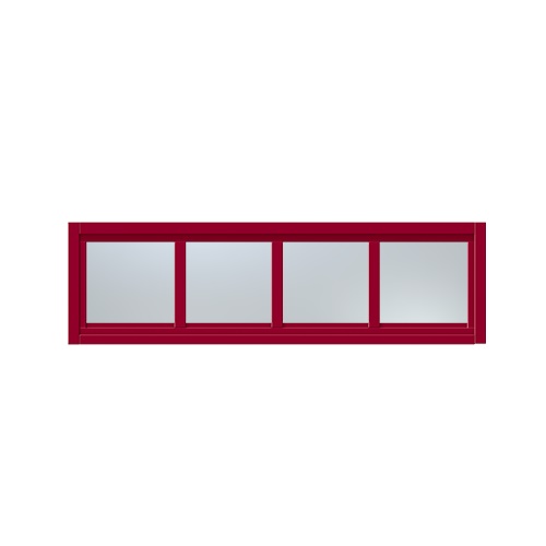 Överljus med spröjs Näs 9x5, Hallonröd, Frostat glas