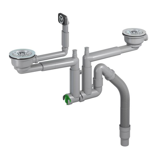 Intra Smartloc E 783070 Vattenlås runt bräddavlopp, dubbelt