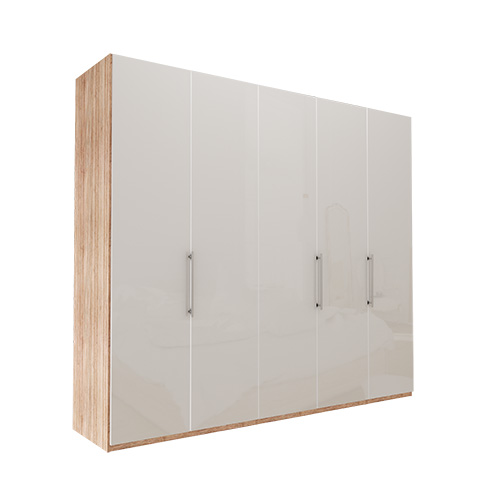 Garderob Atlanta - Ljus rustik ek 236 cm, 250 cm, Utan kornisch / ram