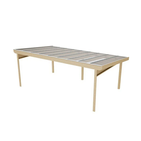 Glastak med Stomme - 8,76mm tjockt klart laminerat glas, stomme med glastak, 20,3m2, yttermått glastak 580x350cm