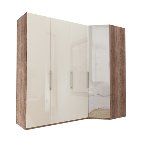 Garderob Atlanta - Mörk rustik ek 216 cm, 150 cm, Hörn
