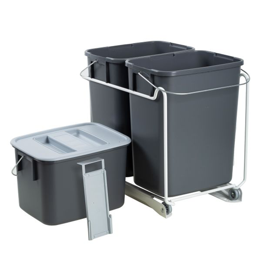 Nordiska Plast 81270009 Källsorteringssats med utdrag, 2x12 l, 1x7 l